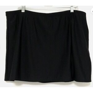 Swim Solutions Black Slit Skirt Swim Bottom Thigh Minimizer Size 24W New 525048X